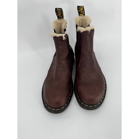 Dr Martens 2976 Faux Fur Lined Chelsea Boots Leather M 9 W 10 - Picture 2 of 12